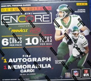 2024 Encore Football Hobby
Guarantee 1 Auto and 1 mem
RCs, Bo Nix, Drake Maye, Caleb Williams, Jayden Daniels,
