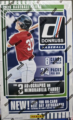 2025 Donruss Baseball Hobby Box
Guarantee 3 Autos or mems Paul Skeens, Jackson Churio, Yamamoto